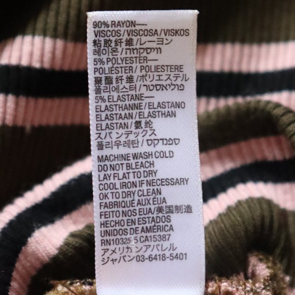 AMERICAN APPAREL Stripe 2x1 Mock Neck Rib Dress M - Picture 5 of 11